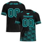 Custom Black 3D Pattern Aqua Personalized Authentic Football Jersey FBJ02-bc0fae8